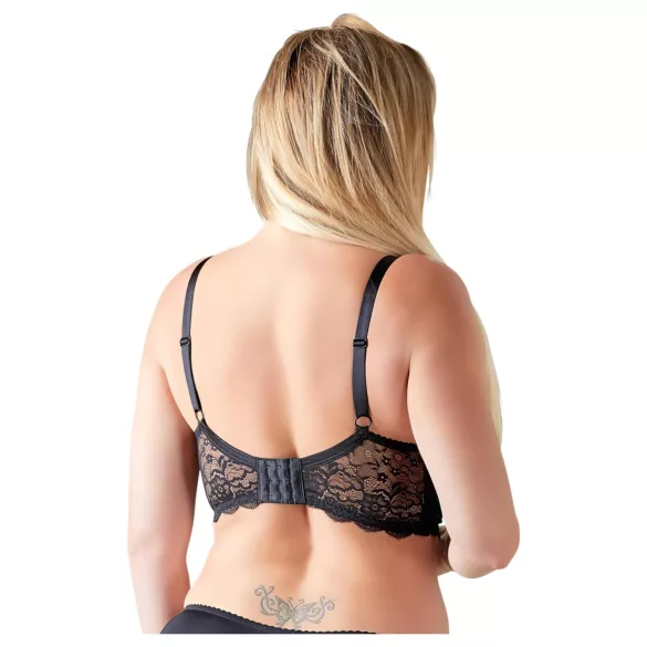 Cottelli Plus Size - reggiseno sollevaseno con spalline e anelli - nero
