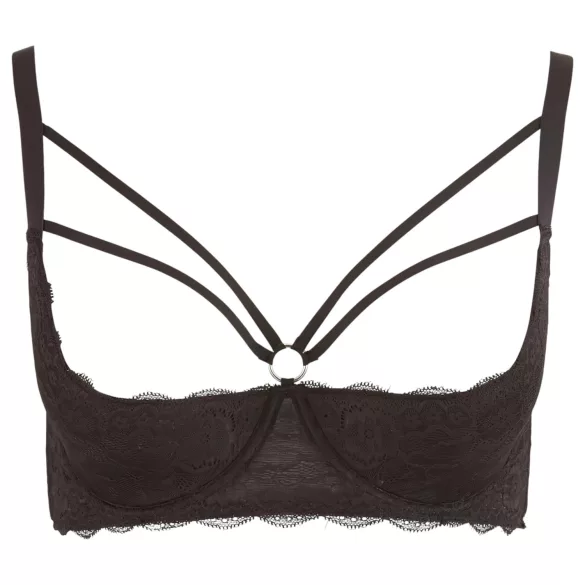 Cottelli Plus Size - reggiseno sollevaseno con spalline e anelli - nero - 85E