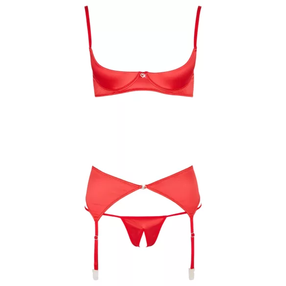 Cottelli - reggiseno aperto con cuori - set lingerie rosso - 80B/M