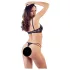 Cottelli - reggiseno aperto con anelli e tanga - nero