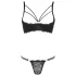 Cottelli - reggiseno aperto con anelli e tanga - nero