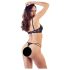 Cottelli - reggiseno a cinghie con anelli e perizoma (nero) - 75C/S