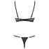 Cottelli - reggiseno a cinghie con anelli e perizoma (nero) - 75C/S