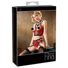 Set Reggiseno Aperto - Anelli (Rosso)