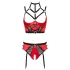 Set Reggiseno Aperto - Anelli (Rosso) - 80C/M