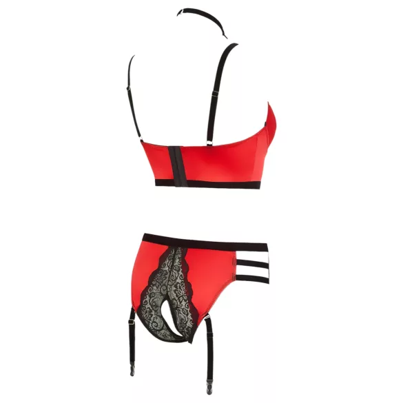 Set Reggiseno Aperto - Anelli (Rosso) - 80C/M