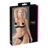 Cottelli - Set reggiseno con strass e catene in satin (nero) - 85B/L