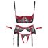 Cottelli Bondage - Set reggiseno push-up in pizzo opaco (rosso)