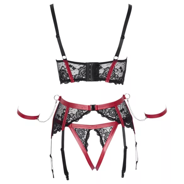 Cottelli Bondage - reggiseno aperto con pizzo - rosso - L