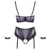 Cottelli Bondage - set reggiseno e manette (nero-viola)