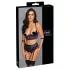 Cottelli Bondage - set reggiseno e polsini - nero viola - L
