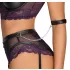Cottelli Bondage - set reggiseno e polsini - nero viola - XL