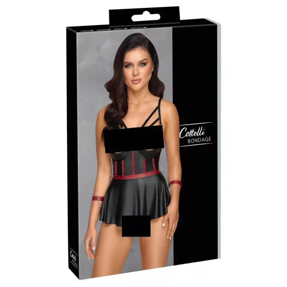 Cottelli Bondage - set bondage lucido con manette - nero - 80B/M