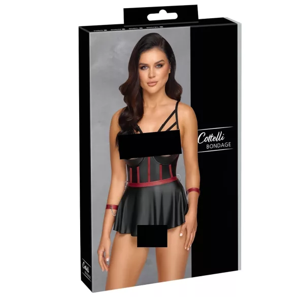 Cottelli Bondage - set lucido con manette per braccia (nero) - 80B/M
