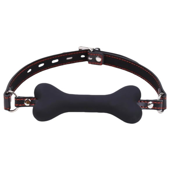 Ida Leather - Morso in pelle a forma d'osso (nero)