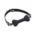 Ida Leather - Morso in pelle a forma d'osso (nero)