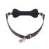 Ida Leather - Morso in pelle a forma d'osso (nero)
