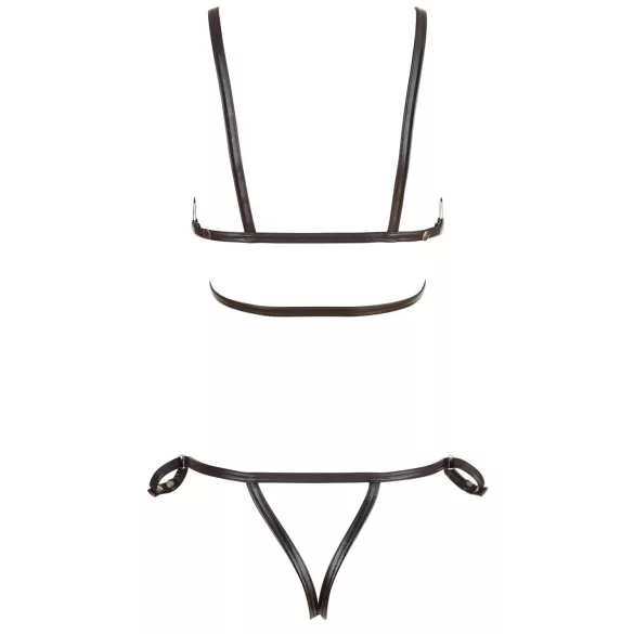 Cottelli Bondage - body harness bikini decorativo lucido - nero