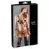 Cottelli Bondage - body harness bikini decorativo lucido - nero - XL