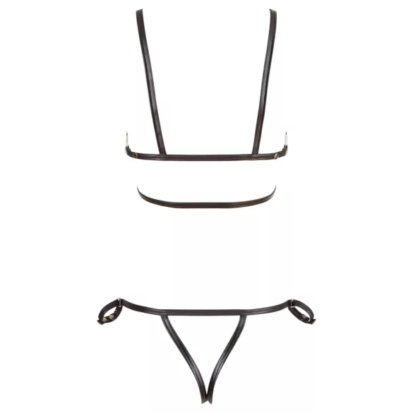 Cottelli Bondage - body harness bikini decorativo lucido - nero - XL