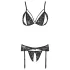 Cottelli - completo intimo aperto in pizzo nero - M