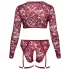 Cottelli Curves - set intimo maniche lunghe pizzo rosso