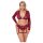 Cottelli Curves - set intimo maniche lunghe pizzo rosso - 2XL
