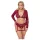 Cottelli Curves - set intimo maniche lunghe pizzo rosso - 3XL