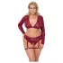 Cottelli Curves - set intimo maniche lunghe pizzo rosso - 3XL