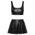 Cottelli - completo opaco con top stringato e minigonna (nero)
