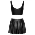 Cottelli - completo opaco con top stringato e minigonna (nero)