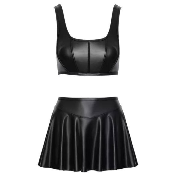 Cottelli - completo opaco con top stringato e minigonna (nero) - M