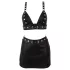 Cottelli - completo top e minigonna in similpelle (nero)