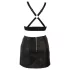 Cottelli - completo top e minigonna in similpelle (nero)