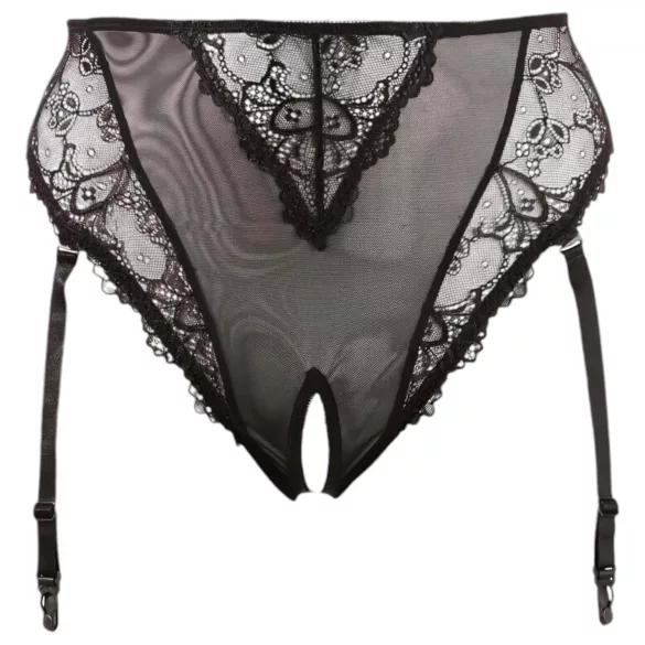 Cottelli Plus Size - slip con giarrettiere in pizzo (nero) - XXXXL