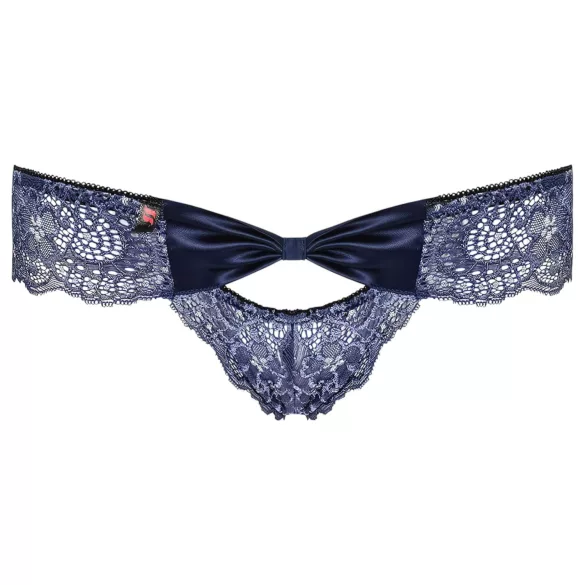 Obsessive - slip donna ricamato con fiocco - blu