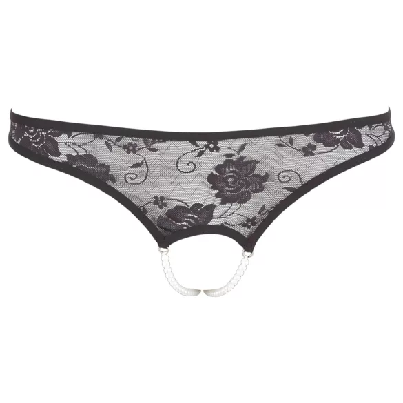 Cottelli - perizoma aperto in pizzo con perle - nero - XL