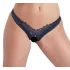 Cottelli - slip donna aperto con perline e fiori - nero