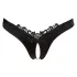 Cottelli - slip donna aperto con perline e fiori - nero - L