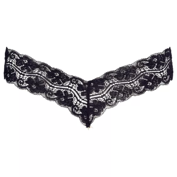 Cottelli - tanga pizzo con doppia perla - nero - L