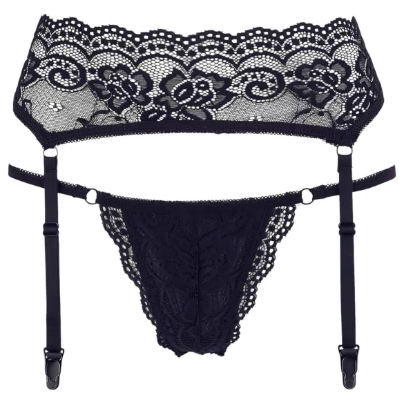 Cottelli - reggicalze in pizzo con perizoma - nero - L