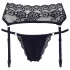 Cottelli - reggicalze in pizzo con perizoma - nero - L