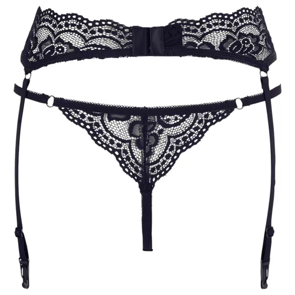 Cottelli - reggicalze in pizzo con perizoma - nero - L