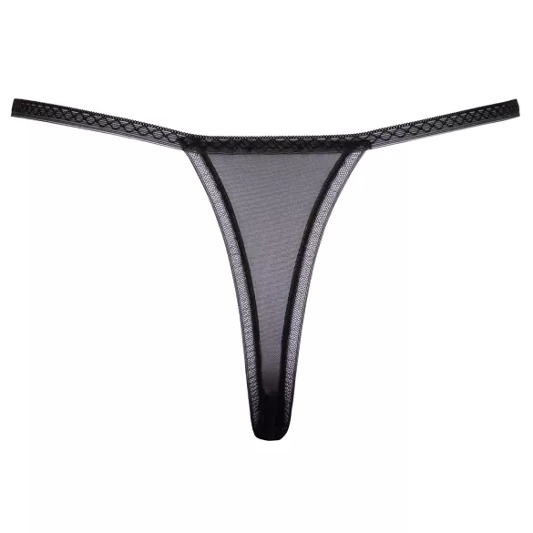 Cottelli - tanga ricamato con giglio - nero e bianco - lusso