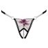 Cottelli - tanga di lusso ricamato con giglio (nero-bianco) - M/L