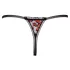 Cottelli - tanga di lusso con perle e rose - nero - M/L
