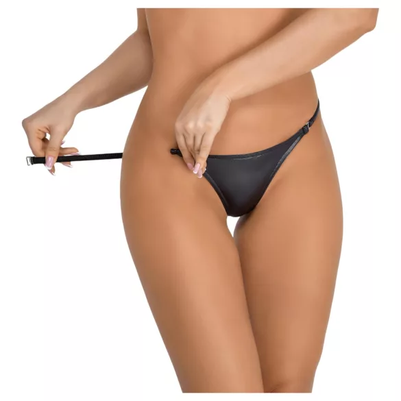 Noir - tanga effetto lucido - nero