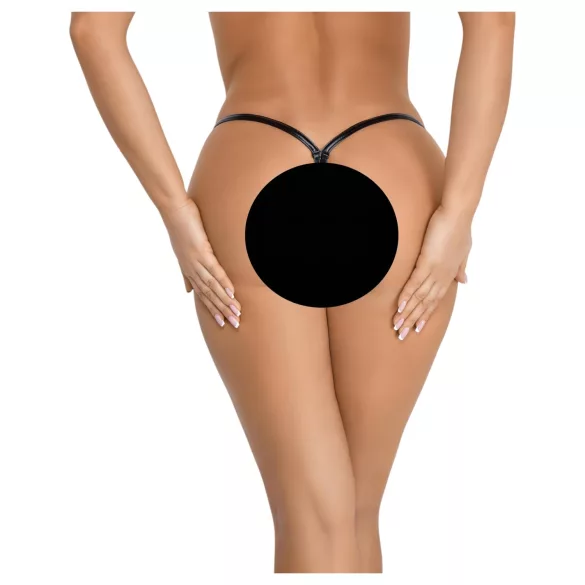 Noir - tanga effetto lucido - nero - L/XL