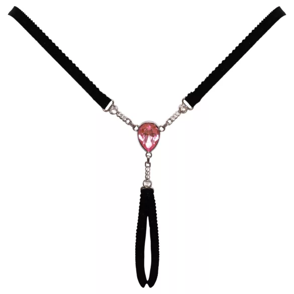 Cottelli - perizoma aperto con strass - nero (S-L)
