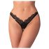 Obsessive - tanga nero trasparente in pizzo - L/XL